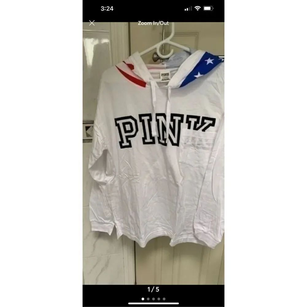 VS PINK Americana Hooded Campus Tee